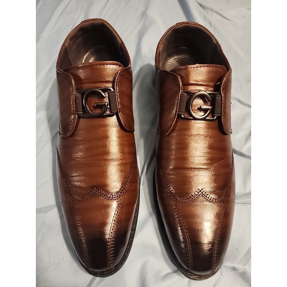 Mens Classic Solid business Shoes Brown Leather
